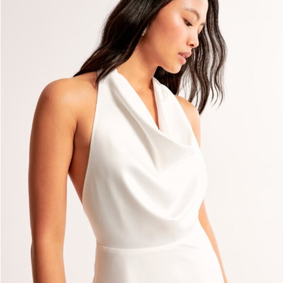 NWT Abercrombie Cowl Neck Halter Mini Dress - Picture 4 of 6